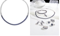EFFY Collection EFFY&reg; Sapphire (10-1/10 ct. t.w.) & Diamond (1-1/5 ct. t.w.) Fancy 18" Collar Necklace in 14k White Gold 